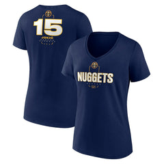 NBA - Nikola Jokic Denver Nuggets Women's Behind The Back Name & Number V-Neck T-Shirt - Navy