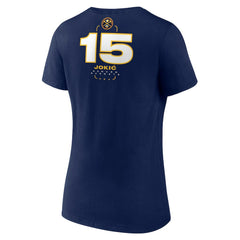NBA - Nikola Jokic Denver Nuggets Women's Behind The Back Name & Number V-Neck T-Shirt - Navy