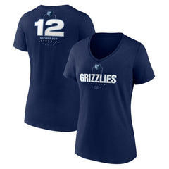 NBA - Ja Morant Memphis Grizzlies Women's Behind The Back Name & Number V-Neck T-Shirt - Navy
