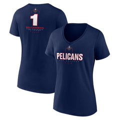 NBA - Zion Williamson New Orleans Pelicans Women's Behind The Back Name & Number V-Neck T-Shirt - Navy