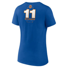 NBA - Jalen Brunson New York Knicks Women's Behind The Back Name & Number V-Neck T-Shirt - Royal
