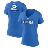 NBA - Shai Gilgeous-Alexander Oklahoma City Thunder Women's Behind The Back Name & Number V-Neck T-Shirt - Blue