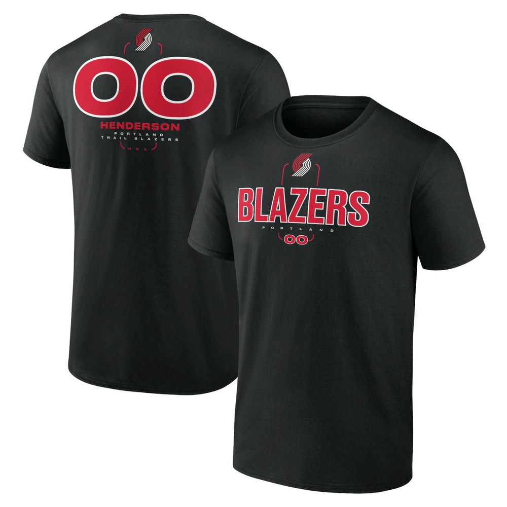 NBA - Scoot Henderson Portland Trail Blazers Behind The Back Name & Number T-Shirt - Black