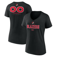 NBA - Scoot Henderson Portland Trail Blazers Women's Behind The Back Name & Number V-Neck T-Shirt - Black