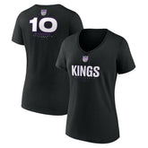 NBA - Domantas Sabonis Sacramento Kings Women's Behind The Back Name & Number V-Neck T-Shirt - Black