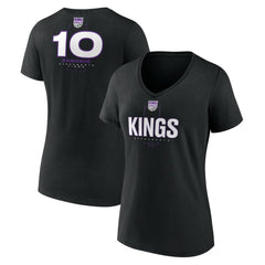 NBA - Domantas Sabonis Sacramento Kings Women's Behind The Back Name & Number V-Neck T-Shirt - Black