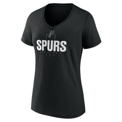 NBA - Victor Wembanyama San Antonio Spurs Women's Behind The Back Name & Number V-Neck T-Shirt - Black