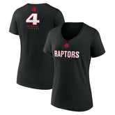 NBA - Scottie Barnes Toronto Raptors Women's Behind The Back Name & Number V-Neck T-Shirt - Black