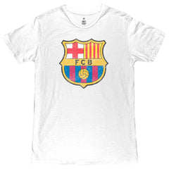 Barcelona 1863FC Color Crest Slub T-Shirts - White
