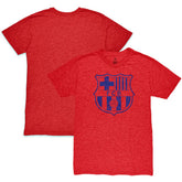 Barcelona 1863FC Mono Crest Twisted Tri-Blend Slub T-Shirts - Red
