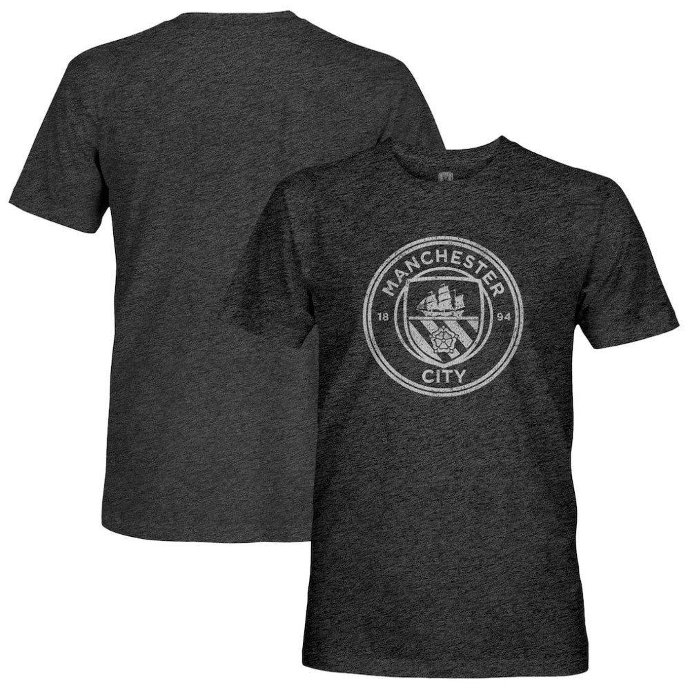 Manchester City 1863FC Mono Crest Twisted Tri-Blend Slub T-Shirts - Heather Black