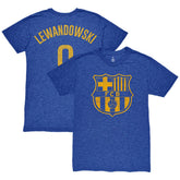 Robert Lewandowski Barcelona 1863FC Player Name & Number Twisted Tri-Blend Slub T-Shirts - Heather Royal