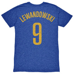 Robert Lewandowski Barcelona 1863FC Player Name & Number Twisted Tri-Blend Slub T-Shirts - Heather Royal