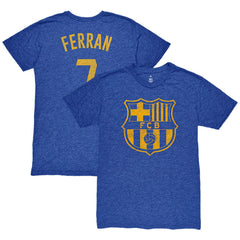 Ferran Torres Barcelona 1863FC Player Name & Number Twisted Tri-Blend Slub T-Shirts - Heather Royal