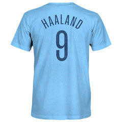 Erling Haaland Manchester City 1863FC Player Name & Number Twisted Tri-Blend Slub T-Shirts - Sky Blue