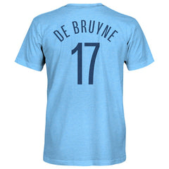 Kevin De Bruyne Manchester City 1863FC Player Name & Number Twisted Tri-Blend Slub T-Shirts - Sky Blue