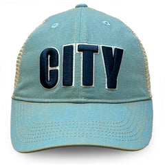 Manchester City 1863FC Washed Trucker Adjustable Hat - Sky Blue