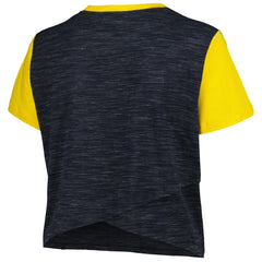Milwaukee Brewers New Era Women's Plus Size Crossover Back Cropped T-Shirt Lifestyle