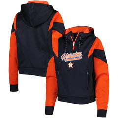 Houston Astros New Era Women's Color Block Fleece Quarter-Zip Hoodie On Sale
