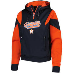 Houston Astros New Era Women's Color Block Fleece Quarter-Zip Hoodie On Sale