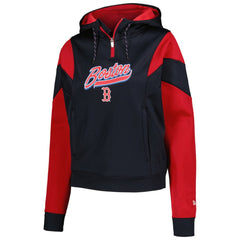 Boston Red Sox New Era Women's Color Block Fleece Quarter-Zip Hoodie Online