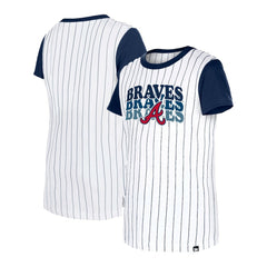 Atlanta Braves New Era Girls Youth Pinstripe T-Shirt for sale