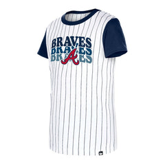 Atlanta Braves New Era Girls Youth Pinstripe T-Shirt for sale