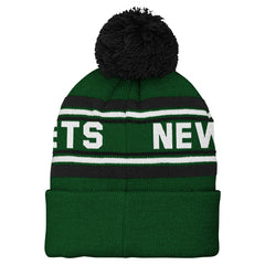 New York Jets Youth Jacquard Cuffed Knit Hat with Pom Green - NFL
