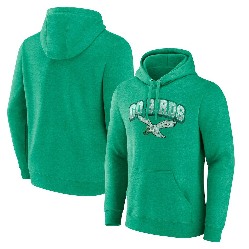 Philadelphia Eagles Gridiron Classics Go Birds Vintage Arch Pullover Hoodie Kelly Green - Fanatics