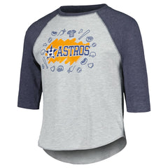 Houston Astros Soft as a Grape Youth Raglan 3/4 Sleeve T-Shirt Online