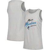 Miami Marlins Soft as a Grape Women's Gauze High Neck Tank Top Clearance