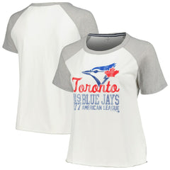 Toronto Blue Jays Soft as a Grape Women's Plus Size Baseball Raglan T-Shirt Sale
