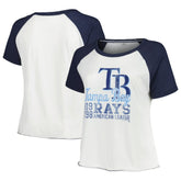 Tampa Bay Rays Soft as a Grape Women's Plus Size Baseball Raglan T-Shirt for sale