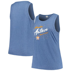 Houston Astros Soft as a Grape Women's Plus Size Curvy High Neck Tri-Blend Tank Top Lifestyle