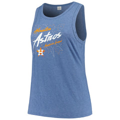 Houston Astros Soft as a Grape Women's Plus Size Curvy High Neck Tri-Blend Tank Top Lifestyle
