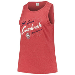 St. Louis Cardinals Soft as a Grape Women's Plus Size Curvy High Neck Tri-Blend Tank Top Near Me