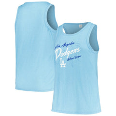 Los Angeles Dodgers Soft as a Grape Women's Plus Size Curvy High Neck Tri-Blend Tank Top Clearance