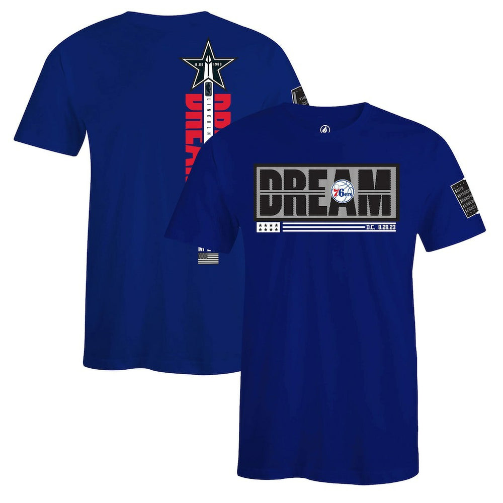 NBA - Philadelphia 76ers FISLL x Black History Collection Unisex T-Shirt - Blue