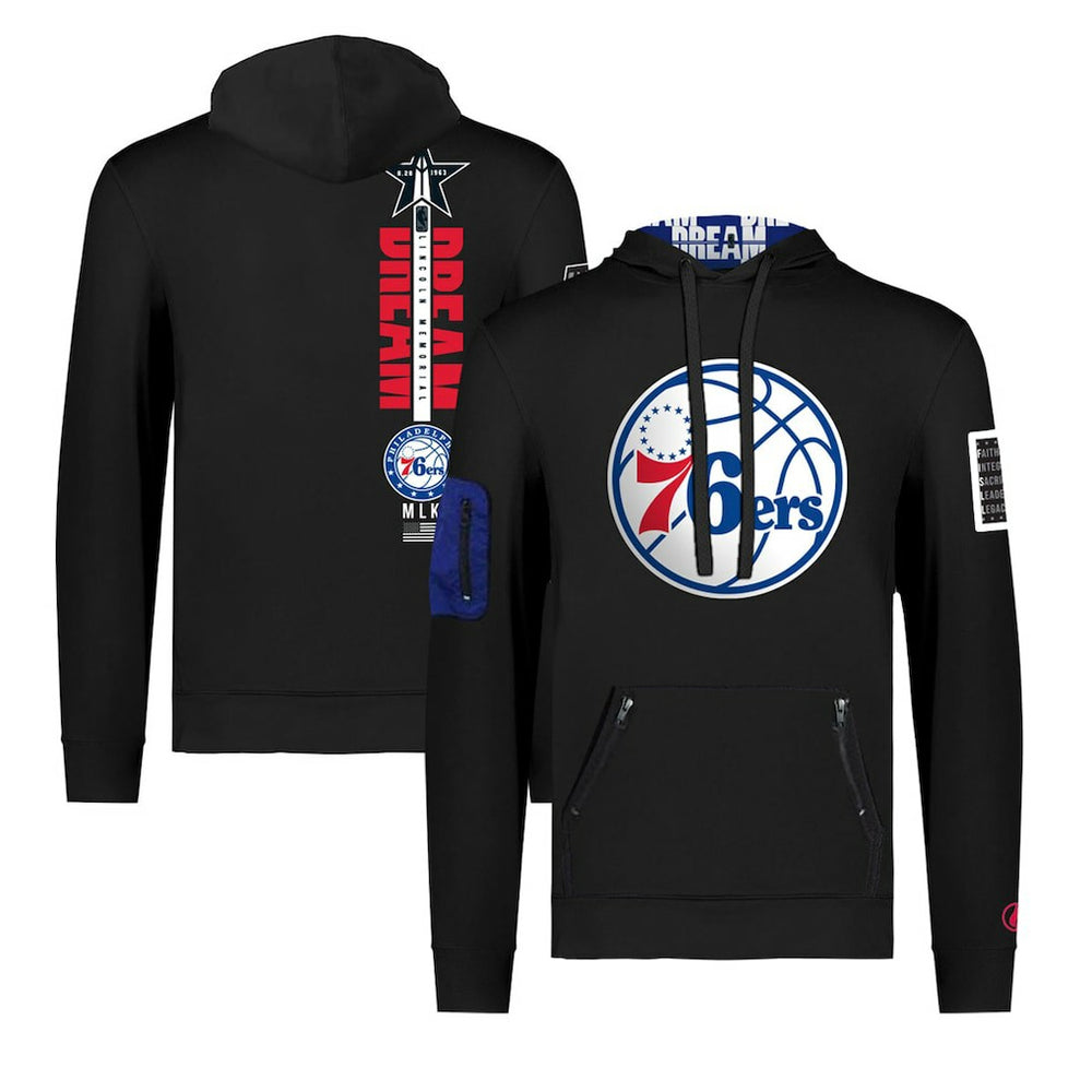 NBA - Philadelphia 76ers FISLL x Black History Collection Unisex Pullover Hoodie - Black