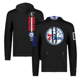 NBA - Philadelphia 76ers FISLL x Black History Collection Unisex Pullover Hoodie - Black