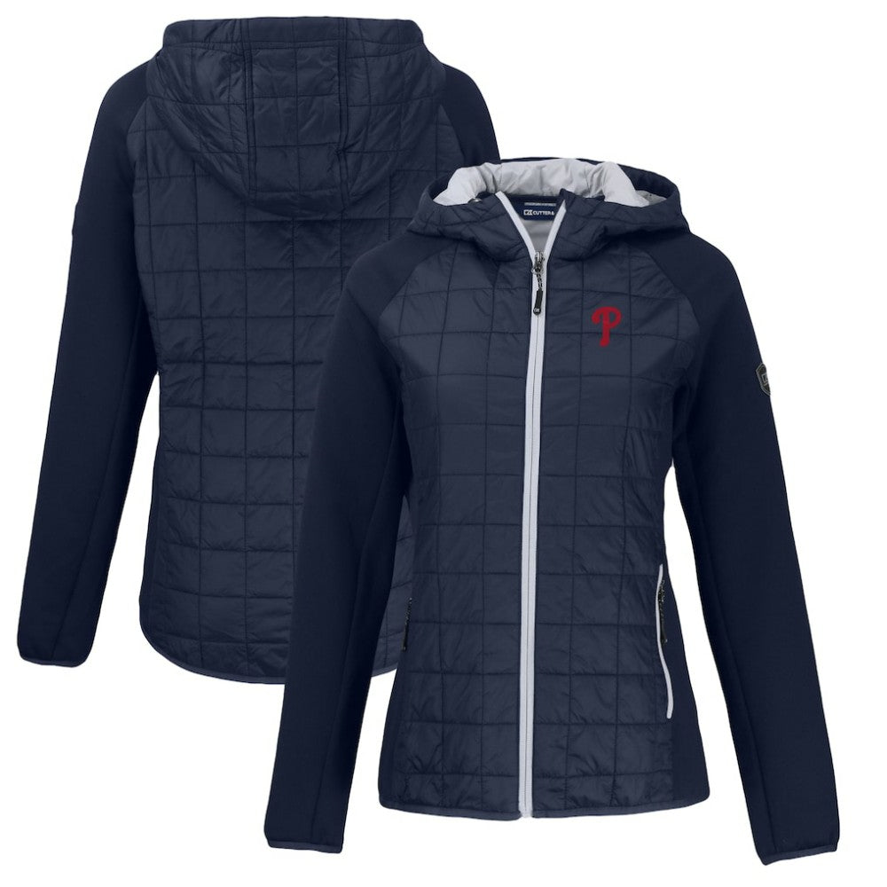 Philadelphia Phillies Cutter & Buck Women's Rainier Primaloft Eco Full-Zip Hybrid Jacket for sale