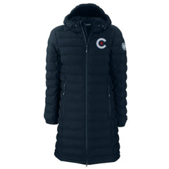 Chicago Cubs Cutter & Buck Women's City Connect Mission Ridge Repreve Eco Insulated Full-Zip Long Puffer Jacket Online