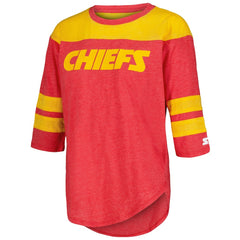 Kansas City Chiefs Starter Women's Fullback Tri-Blend 3/4-Sleeve T-Shirt Red - NFL