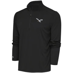 Philadelphia Eagles Antigua Throwback Logo Tribute Quarter-Zip Pullover Top Gray - NFL