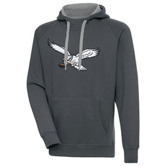 Philadelphia Eagles Antigua Throwback Logo Victory Pullover Sweatshirt Charcoal - NFL
