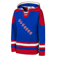 New York Rangers Youth Ageless Must Have Home V-Neck Pullover Hoodie Blue