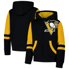 Pittsburgh Penguins Youth Face Off Full-Zip Hoodie Black