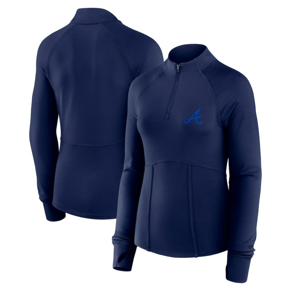 Atlanta Braves Fanatics Women's Elements Raglan Tri-Blend Quarter-Zip Top discount