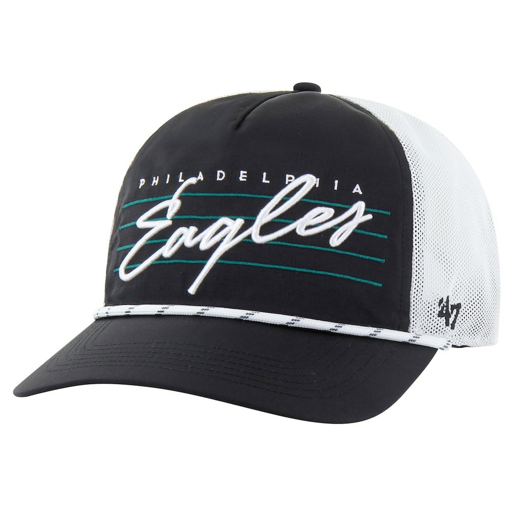 Philadelphia Eagles '47 Downburst Relaxed Hitch Trucker Adjustable Hat Black/White - 47 brand