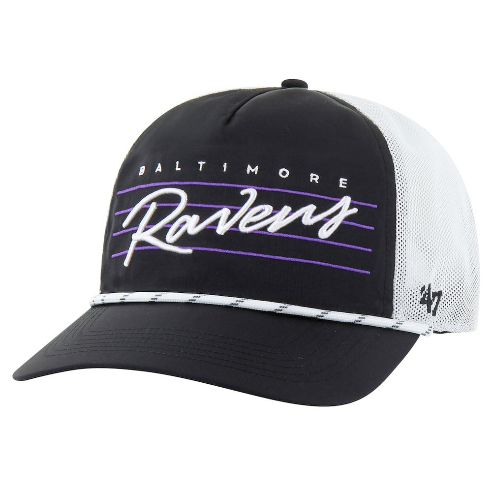 Baltimore Ravens '47 Downburst Relaxed Hitch Trucker Adjustable Hat Black/White - 47 brand